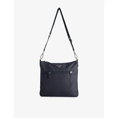Reselfridges Womens Pre-loved Prada Tessuto Zip-top Nylon Crossbody Bag Black