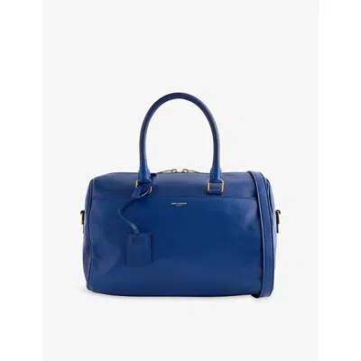 Reselfridges Womens Pre-loved Saint Laurent Classic Leather Duffle Bag Blue