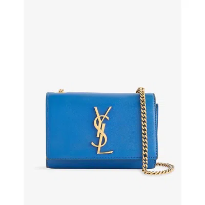 Reselfridges Womens Pre-loved Yves Saint Laurent Kate Leather Chain Shoulder Bag Blue