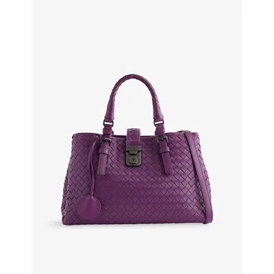 Reselfridges Womens Purple Pre-loved Bottega Veneta Intrecciato Roma Leather Tote Bag In Pink