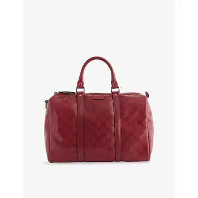 Reselfridges Womens Red Pre-loved Gucci Medium Gg Imprime Joy Boston Coated Canvas Top-handle Bag