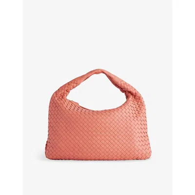 Reselfridges Womens  Bottega Veneta Intrecciato Hobo Leather Tote Bag In Orange