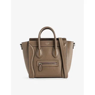 Reselfridges Womens  Celine Nano Luggage Leather Top-handle Bag In Brown