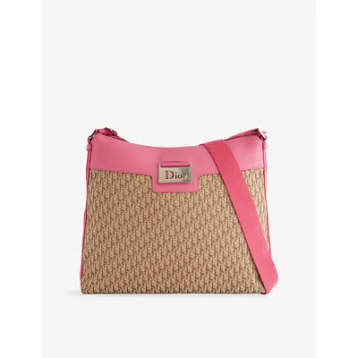 Reselfridges Womens  Diorissimo Trotter Canvas Flap Crossbody In Brown