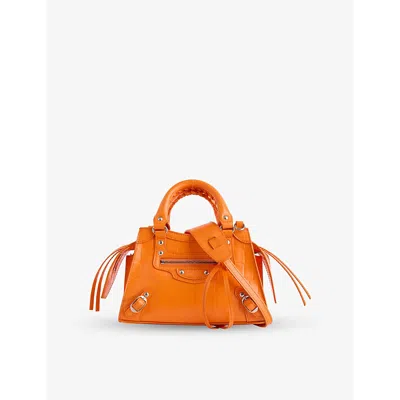 Reselfridges Womens  Pre-loved Balenciaga Le City Mini Leather Top-handle Bag In Orange