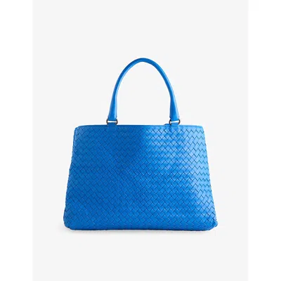 Reselfridges Womens  Pre-loved Bottega Intrecciato Leather Tote Bag In Blue