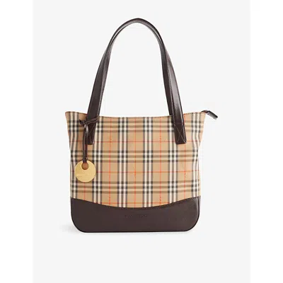 Reselfridges Womens  Pre-loved Burberry Haymarket Check Canvas Tote Bag In Brown