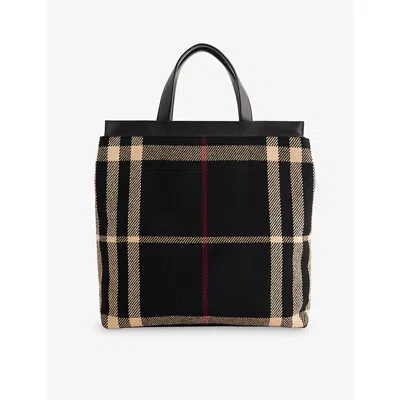 Reselfridges Womens  Pre-loved Burberry Haymarket Check Vanity Canvas Tote Bag In Brown