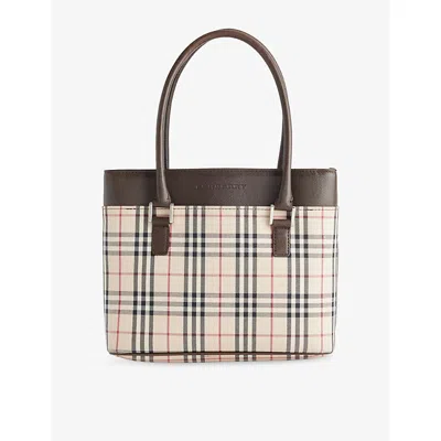 Reselfridges Womens  Pre-loved Burberry Nova Check Canvas Tote Bag In Brown