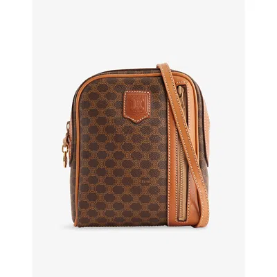 Reselfridges Womens  Pre-loved Celine Macadam Coated-canvas Cross-body Bag In Brown