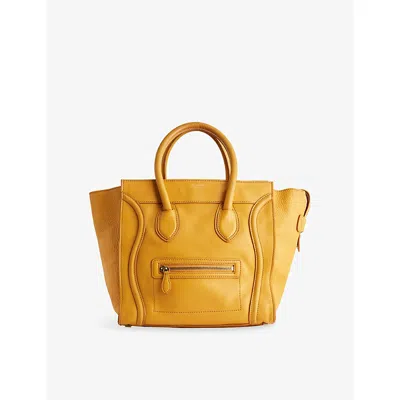 Reselfridges Womens  Pre-loved Celine Mini Leather Luggage Tote In Yellow