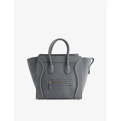 Reselfridges Womens  Pre-loved Celine Mini Luggage Leather Tote Bag In Gray