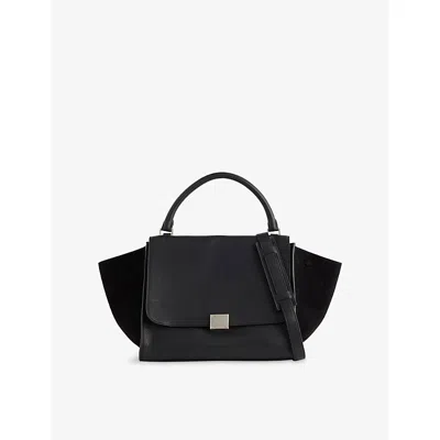 Reselfridges Womens  Pre-loved Celine Trapeze Leather Shoulder Bag In Black