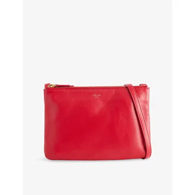 Reselfridges Womens  Pre-loved Celine Trio Leather Crossbody Bag In Red