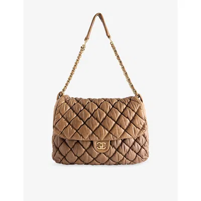 Reselfridges Womens  Pre-loved Chanel Bubble Flap Leather Shoulder Bag In Brown