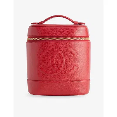 Reselfridges Womens  Pre-loved Chanel Cc Caviar Leather Vanity Bag In Red