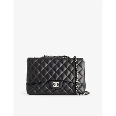 Reselfridges Womens  Pre-loved Chanel Classic Single-flap Leather Shoulder Bag In Black