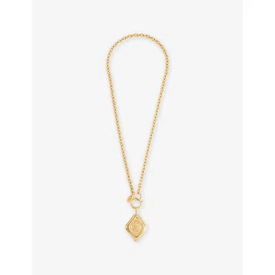 Reselfridges Womens  Pre-loved Chanel Diamond Gold-plated Metal Pendant Necklace