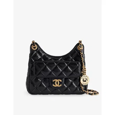 Reselfridges Womens  Pre-loved Chanel Hobo Leather Bag In Black