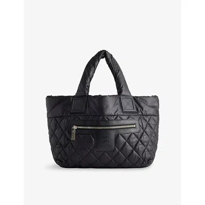 Reselfridges Womens  Pre-loved Chanel Small Coco Cocoon Woven Tote Bag In Black