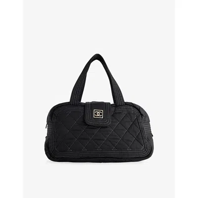 Reselfridges Womens  Pre-loved Chanel Sport Line Bowler Woven Top Handle Bag In Black