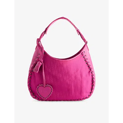 Reselfridges Womens  Pre-loved Christian Dior Diorissimo Braided Canvas Hobo Bag In Purple