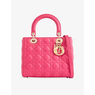 Reselfridges Womens  Pre-loved Dior Cannage Lady Dior Leather Top-handle Bag In Pink