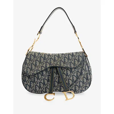 Reselfridges Womens  Pre-loved Dior Diorissimo Double Canvas Saddle Bag
