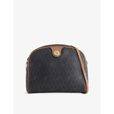 Reselfridges Womens  Pre-loved Dior Honeycomb Coated-canvas Cross-body Bag In Black