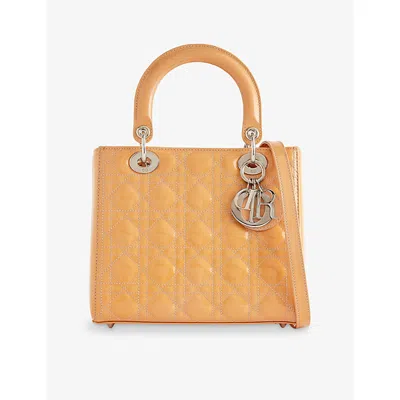 Reselfridges Womens  Pre-loved Dior Medium Patent Cannage Lady Dior Leather Handbag