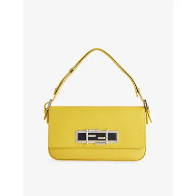 Reselfridges Womens  Pre-loved Fendi 3baguette Leather Shoulder Bag In Yellow