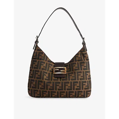 Reselfridges Womens  Pre-loved Fendi Zucca Canvas Hobo Bag In Brown