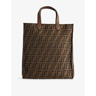 Reselfridges Womens  Pre-loved Fendi Zucca Shopper Canvas Tote Bag In Brown