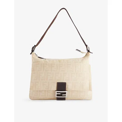 Reselfridges Womens  Pre-loved Fendi Zucchino Canvas Shoulder Bag In Sand