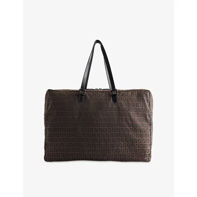 Reselfridges Womens  Pre-loved Fendi Zucchino Canvas Travel Bag In Brown