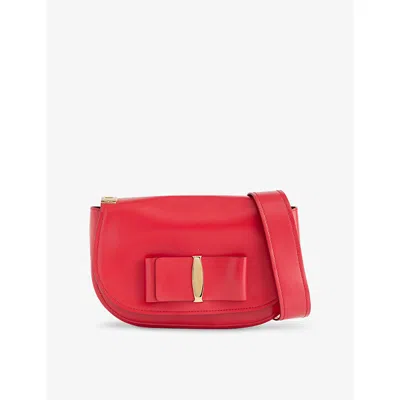 Reselfridges Womens  Pre-loved Ferragamo Vara Leather Shoulder Bag In Red