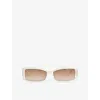 Reselfridges Womens  Pre-loved Givenchy 90s Rectangular-frame Acetate Sunglasses In Black