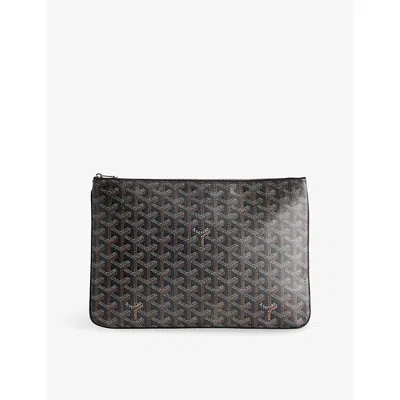 Reselfridges Womens  Pre-loved Goyard Goyardine Senat Coated-canvas Clutch Bag In Black