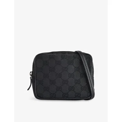 Reselfridges Womens  Pre-loved Gucci Canvas Cross Body Bag In Black