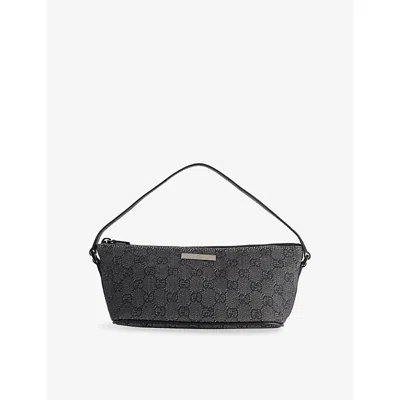 Reselfridges Womens  Pre-loved Gucci Gg Boat Canvas Pochette In Gray