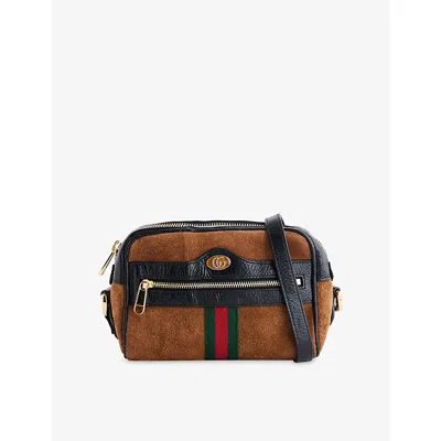 Reselfridges Womens  Pre-loved Gucci Ophidia Mini Suede Cross-body Bag In Brown