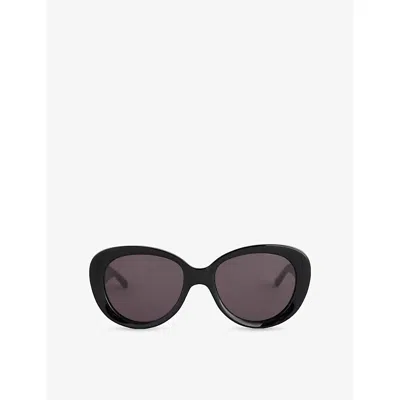 Reselfridges Womens  Pre-loved Gucci Round-frame Acetate Sunglasses In Black
