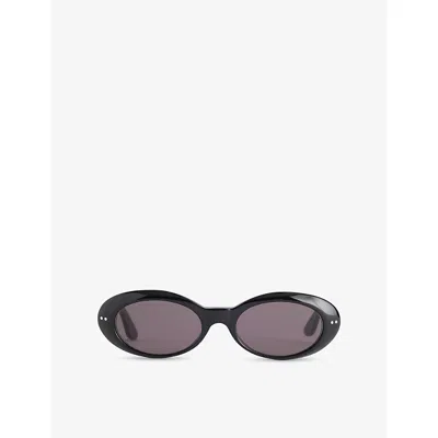 Reselfridges Womens  Pre-loved Gucci Round-frame Acetate Sunglasses In Black