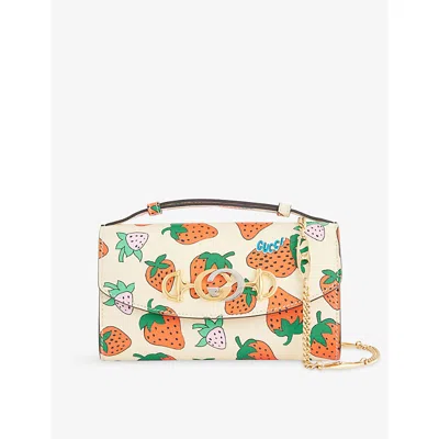 Reselfridges Womens  Pre-loved Gucci Zumi Strawberry Leather Crossbody Bag In Multi