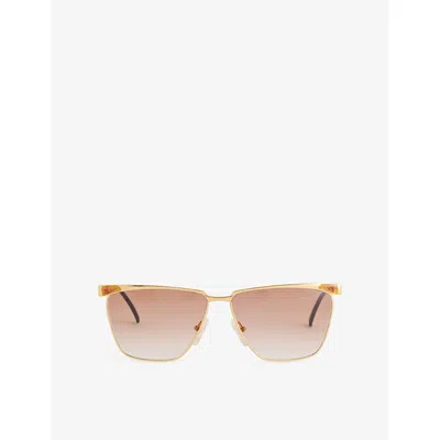 Reselfridges Womens  Pre-loved Laura Biagiotti 90s Square-frame Acetate Sunglasses In White