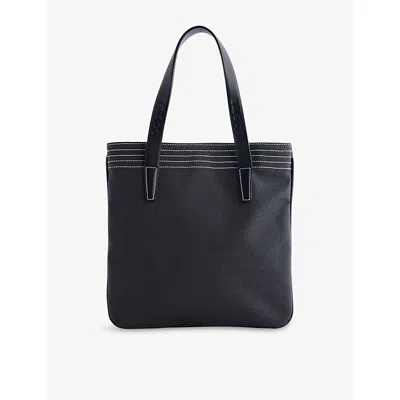 Reselfridges Womens  Pre-loved Loewe Anagram Leather Tote Bag In Black