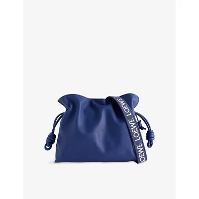 Reselfridges Womens  Pre-loved Loewe Flamenco Knot Leather Shoulder Bag In Blue