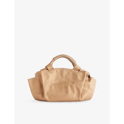 Reselfridges Womens  Pre-loved Loewe Metallic Aire Leather Hobo Bag In Gold