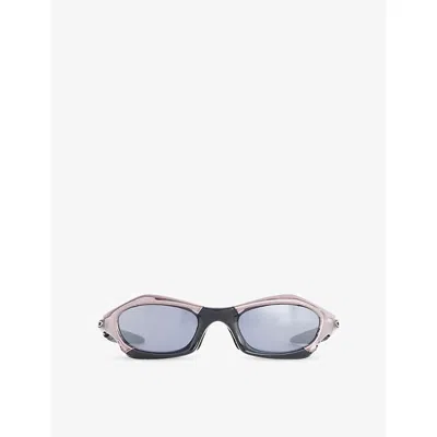 Reselfridges Womens  Pre-loved Oakley Splice Rectangle-frame Acetate Sunglasses In Black