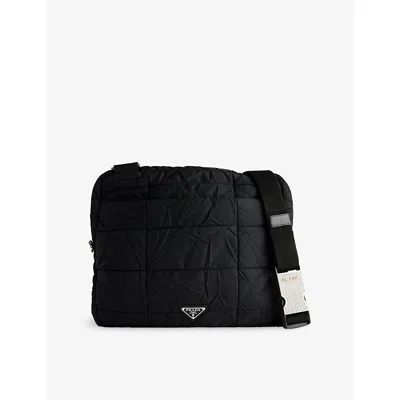 Reselfridges Womens  Pre-loved Prada Quilted Tessuto Crossbody Bag In Black